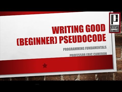 Writing Good Beginner Pseudocode