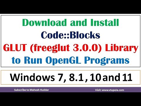 How to run CG OpenGL programs in windows | Code blocks | freeglut | glut library by Mahesh Huddar