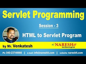 Servlet Tutorial | HTML to Servlet Program Part 3 | Servlet Programming | by Mr.Venkatesh