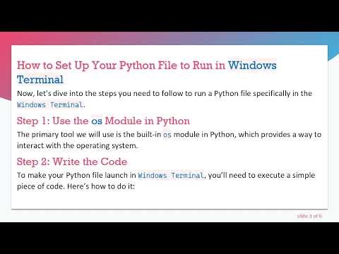 How to Run a Python File by Default in the Windows Terminal