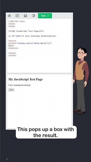 JavaScript Output - Part 3 - alert() - #w3schools #javascript #programming