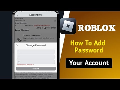How To Add Password To Your Roblox Account 2026 | Roblox Account Password