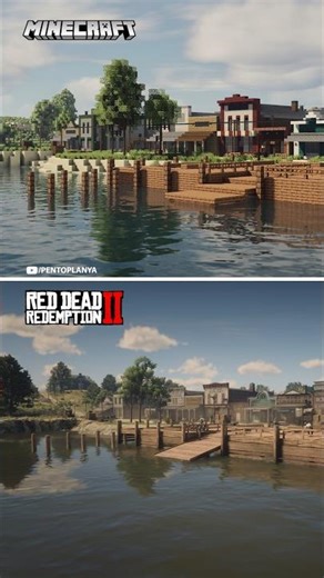 RDR 2 but Minecraft Edition | Blackwater Map Comparison