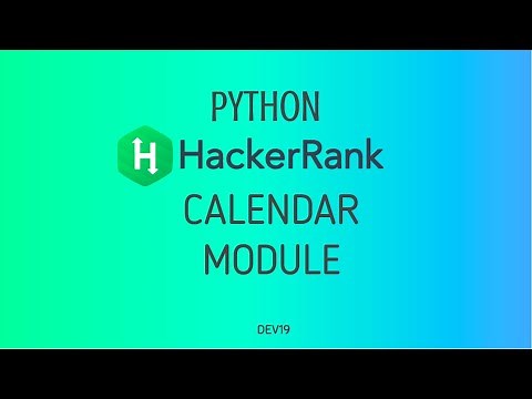#38 : Calender Module | Hackerrank Python Solutions