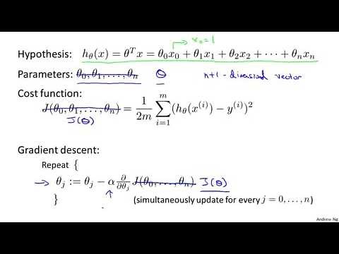 2.1.2 Gradient Descent for Multiple Variables by Andrew Ng