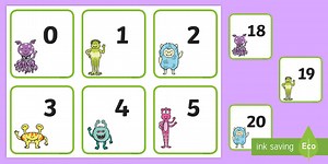 Alien Square Number Cards