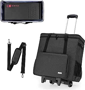CURMIO Rolling PC Carrying Case, Double Layers Desktop Tower Travel Bag with Wheels for PC Chassis, Keyboard and Mouse, Black (Bag Only, Patented Design)