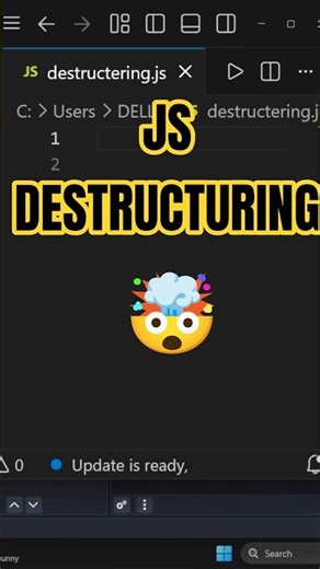 JavaScript Destructuring Explained in 60 Seconds 🔥