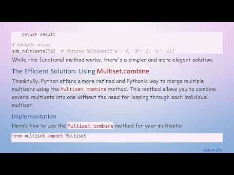 The Pythonic Way to Merge Multisets in Python