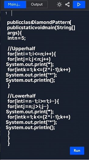 Diamond Star Pattern in Java | Advanced Star Pattern Program Explained