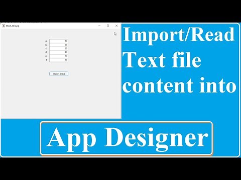 Read data / variable / table from Text file to Matlab App Designer | Read Notepad file | Import data