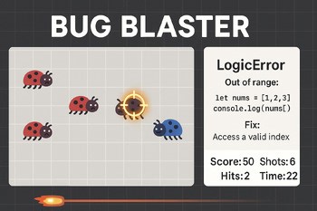 HTML JavaScript Complete Lesson Grades 6-12 Game Development: Bug Blaster