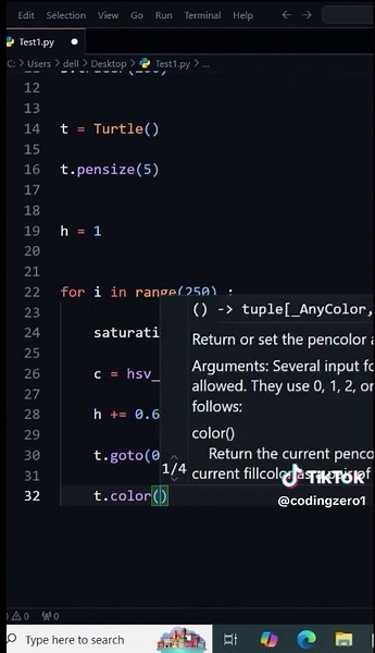 Python graphic turtle | #python #programming #tutorial #turtle #designer #pythonprogramming #turtles #viral_video #fyp #اكسبلور #learnpython #tiktokviral #graphics