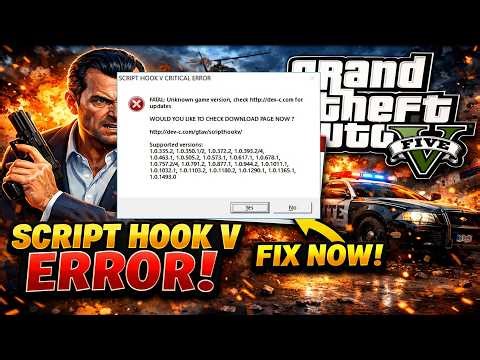 Script Hook V Critical Error Fix 2026 ✅ GTA 5 Not Working? 100% Solution!