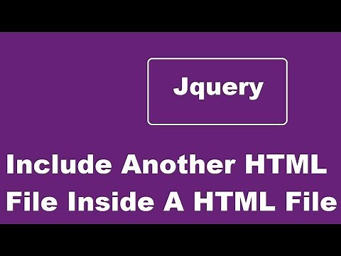 Include Another HTML File Inside A HTML File