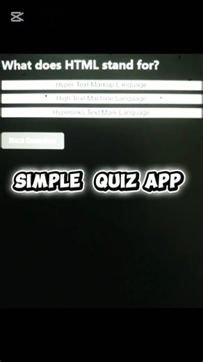 how to make a simple quiz app for beginners using html css and javascript #shorts