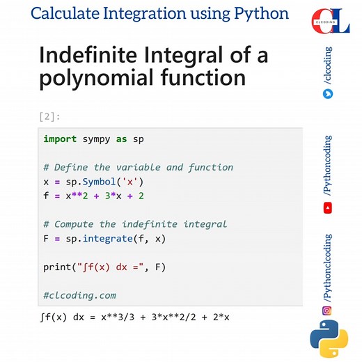 Calculate Integration using Python | Python Coding