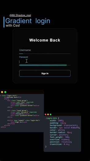 Satisfying Gradient Border Login Animation 😍 #csseffect #javascript