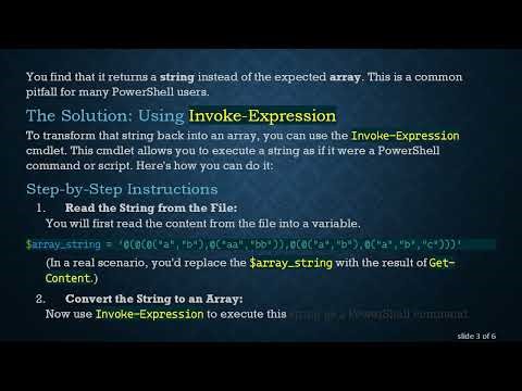 How to Read an Array from a File in PowerShell Using Invoke-Expression
