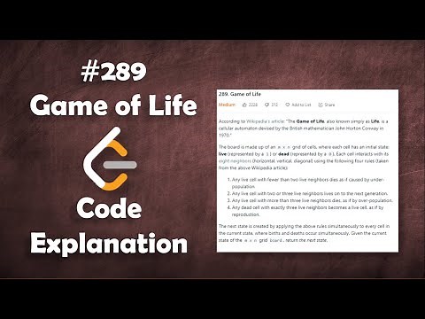 Game of Life | Live Coding with Explanation | Leetcode - 289