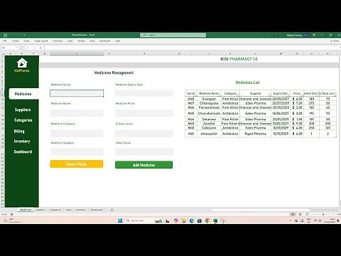 Pharmacy Management System Using Excel Full Project.