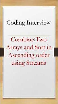 Merge Two Arrays and sort in Java #corejava #java8features #coding #javainterview #interview #code