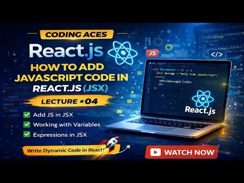 React JS Tutorial Lecture 04 | How to Add JavaScript in JSX | Variable, Arrays & Map Function #react
