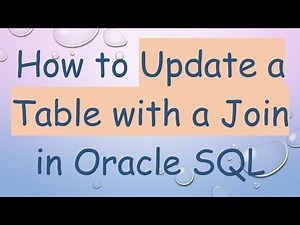 How to Update a Table with a Join in Oracle SQL