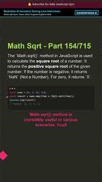 🚀 Math Sqrt Method - Part 154/715 - Quick JS Tip #shorts #javascript