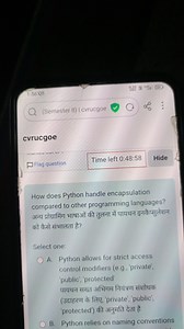 How does Python handle encapsulation compared to other programm... | Filo