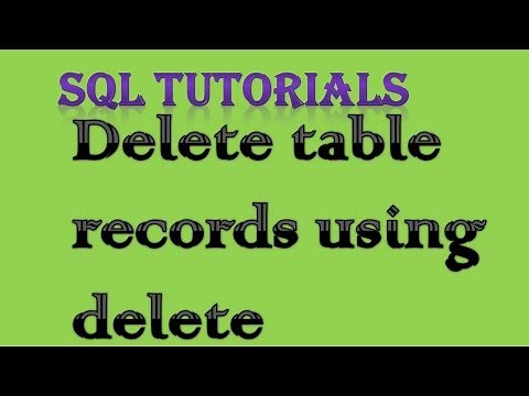 SQL Tutorial 17 Deleting table records using Delete Clause