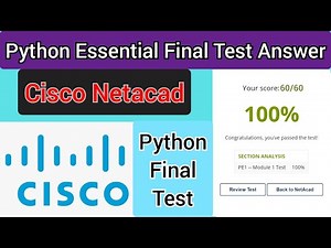 Cisco Python Essentials Final Test Answer (100% Right) marks || #Cisco Netacad 🎥
