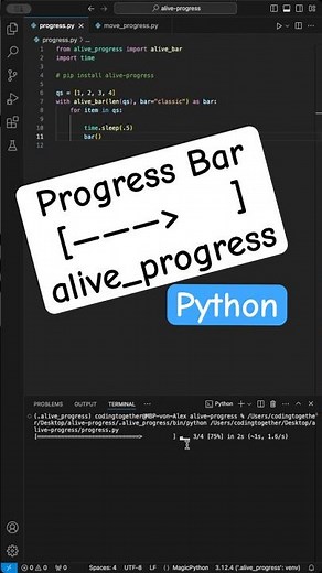 How to Add a Progress Bar with alive_progress in Python? #python #programming #coding