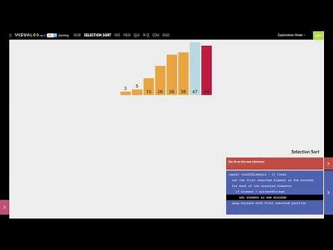 Selection Sort with Visualization and Animation