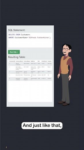 SQL DELETE - Part 2 - Example #sql #programming #w3schools