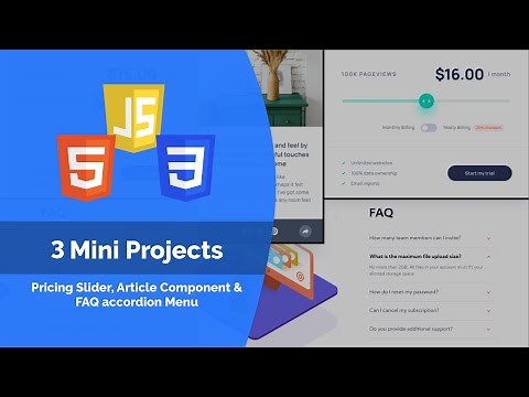Build 3 Projects With HTML, CSS & JavaScript (Beginner / Advanced)