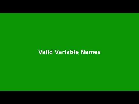 Chapter 3: Valid Variable Names
