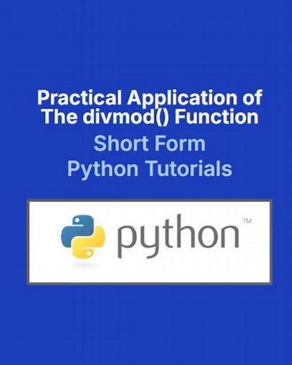 Practical Python divmod() Function Tutorial | Quotient & Remainder with Real Examples