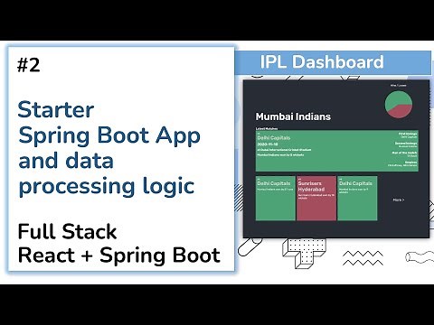 02 Spring Boot App and data processing logic - IPL Dashboard - Full Stack Web Development Tutorial