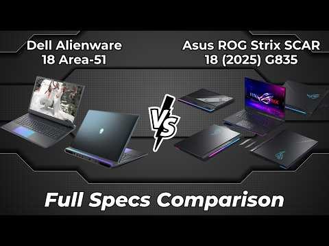 Dell Alienware 18 Area 51 vs Asus ROG Strix SCAR 18 2025 G835 🔥 Full Specs Comparison