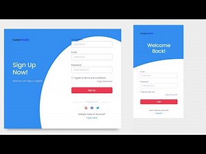 Responsive Login and Registration Form Using HTML CSS JavaScript