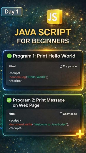 JavaScript Day 1 🟨 | Beginners Tutorial | First JavaScript Program