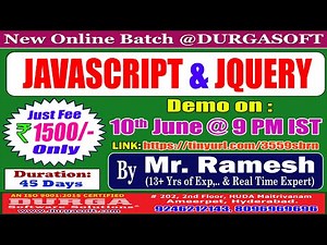 JAVASCRIPT & JQUERY Online Training @ DURGASOFT