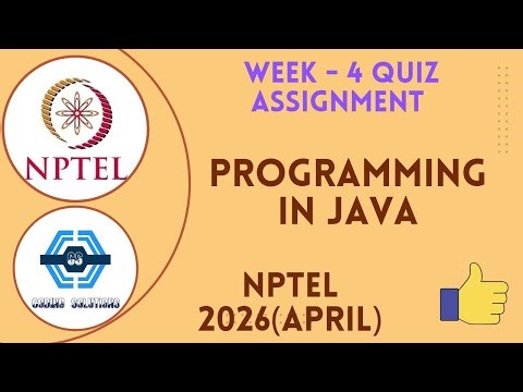 Programming In Java | Week 4 Answers 2026 (April) | NPTEL | SWAYAM 2026