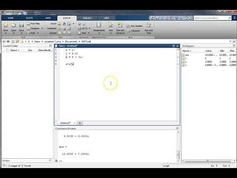 MATLAB Introduction: Using the Editor