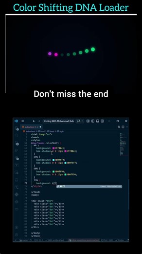 15 INSANE Color Shifting DNA Loader 🧬 HTML CSS Animation 🔥 #shorts
