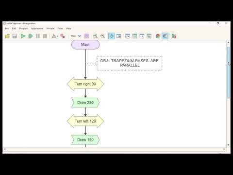 Turtle Graphics | Trapezium | Geometry Shapes | Flowgorithm | Easy Coding |Flowchart | Visual Code