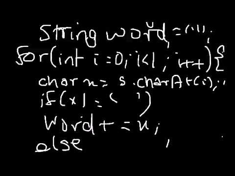 ICSE Java Programming using blueJ : Extracting words from S
