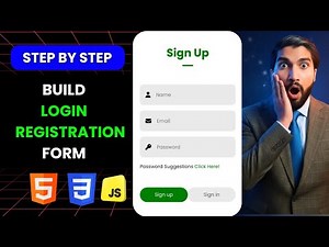 Login & Registration Form using HTML CSS JavaScript | JavaScript Project in Hindi for Beginners