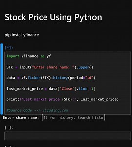 Stock Price Using Python | Python Coding